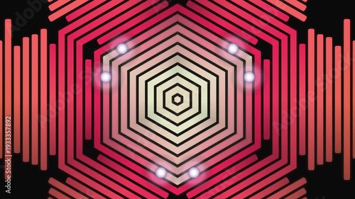 Geometric Pattern Animation with Red Hexagons.