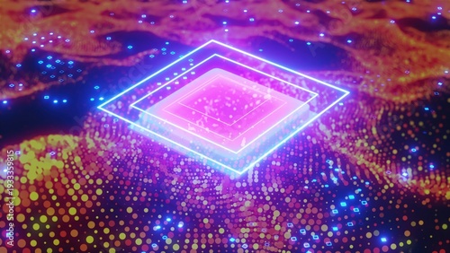 Billede på lærred Circuit Board with particles