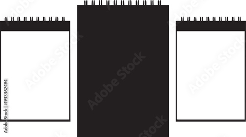 Blank spiral notebook page isolated on white background for notes or business use