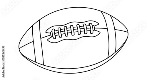 Simple line drawing of an american football isolated on a white background