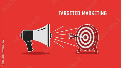 Targeted Marketing Megaphone and Bullseye Flat Design Vector Illustration EPS10 Stock.eps