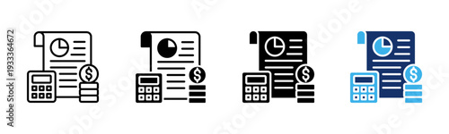Expense Report icon sheet multiple style collection