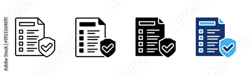 Policy Document icon sheet multiple style collection