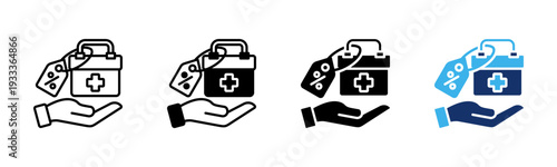 Medical Subsidy icon sheet multiple style collection