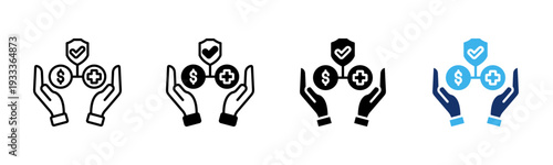 Policy Benefits icon sheet multiple style collection