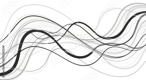 Abstract wavy lines flowing across the frame, creating a sense of movement and energy