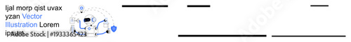 Process visualization, automation, remote work, team collaboration, innovation, design. Abstract graphic showing interconnected elements and icons. Automation and process visualization