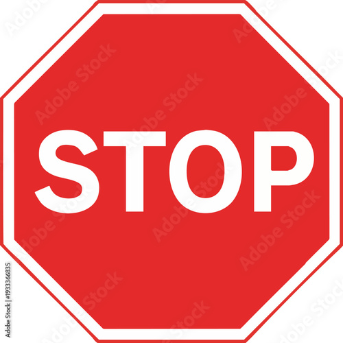 Red Stop Sign Traffic Control Warning
