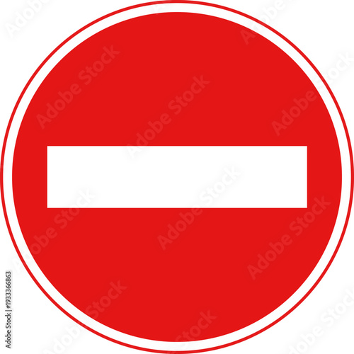 No Entry Sign Illustrating Prohibition and Restriction