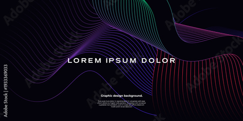 Glowing wavy lines on dark blue background.