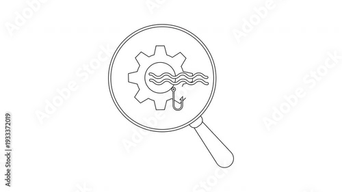 Technical SEO Audit - Magnifying Glass, Gear, and Website Waves.