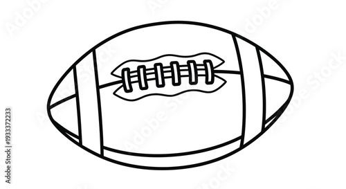 Simple black and white line drawing of an american football on a white background