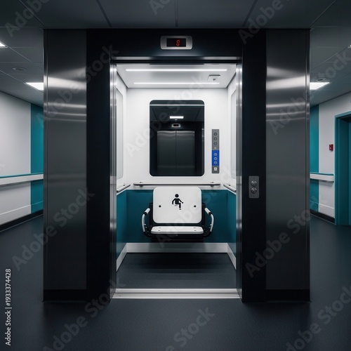 Wallpaper Mural Modern Hospital Elevator: Accessible Design and Interior Aesthetics in a Contemporary Setting Torontodigital.ca