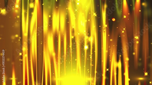Golden background with light and particles