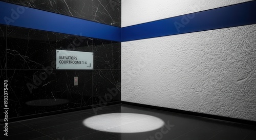 Wallpaper Mural Modern Interior Architecture: An Elevator Lobby with Stylish Marble and Textured Walls Torontodigital.ca