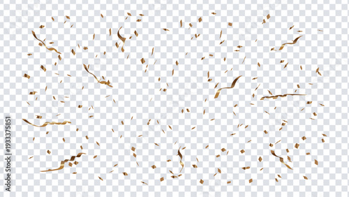 Abstract artistic composition of delicate gold filigree patterns on transparent background Vector illustration