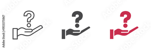 Minimalist Hand with Question Mark Icon for Help and Support.