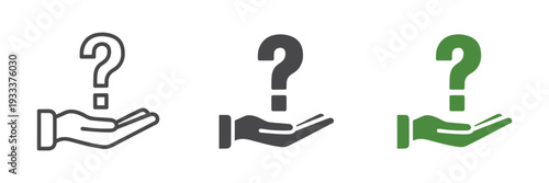 Minimalist Hand with Question Mark Icon for Help and Support.