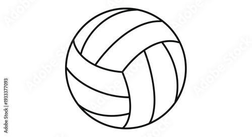 Simple line drawing of a volleyball showcasing its segmented panel design
