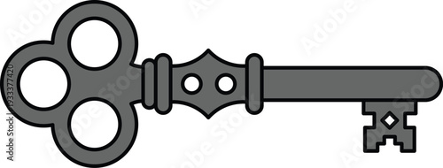 Vector clipart of a vintage skeleton key illustration