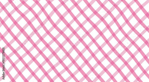 A vibrant geometric pattern featuring intersecting pink diagonal lines creating a diamond lattice design. Vector illustration