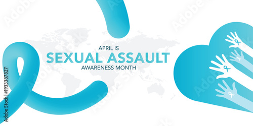 April is Sexual Assault Awareness Month background template. Holiday concept. use to background, banner, placard, card, and poster design template with text inscription and standard color. vector
