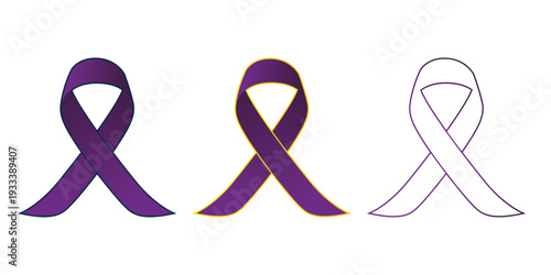 Testicular Cancer Awareness Month banner. Purple ribbon brush stroke circle frame typographic poster. Symbol of the fight against testicular cancer.