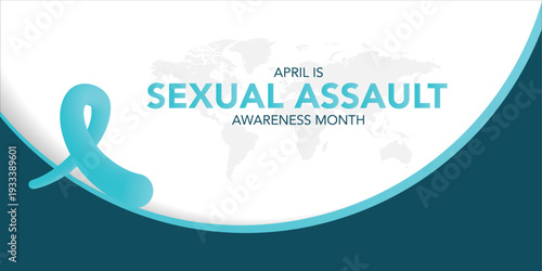 April is Sexual Assault Awareness Month background template. Holiday concept. use to background, banner, placard, card, and poster design template with text inscription and standard color. vector