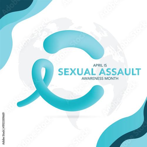 April is Sexual Assault Awareness Month background template. Holiday concept. use to background, banner, placard, card, and poster design template with text inscription and standard color. vector