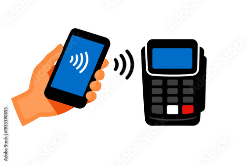 Text white payment simple vector letters smartphone icon no illustration contactless