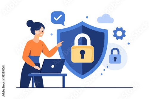 Image no shield cybersecurity vector simple icon letters composition text generation protection