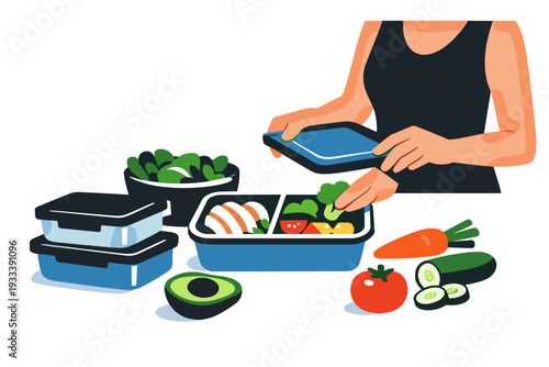 Simple white meal vector no image icon letters text generation prep healthy