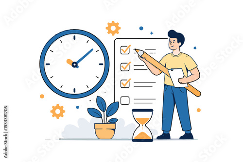 Clock generation white vector simple task management icon image time no letters