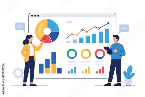 Composition no data analytics text letters image icon simple vector charts generation