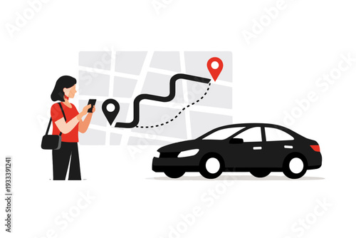 Generation composition text ride vector icon simple image hailing map no white