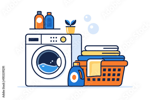 Washing machine simple image icon generation white composition service laundry vector no