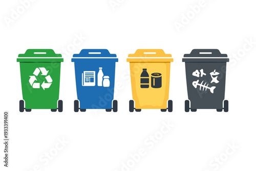 Icon gradients composition illustration style recycling bins svg icons vector bin minimal