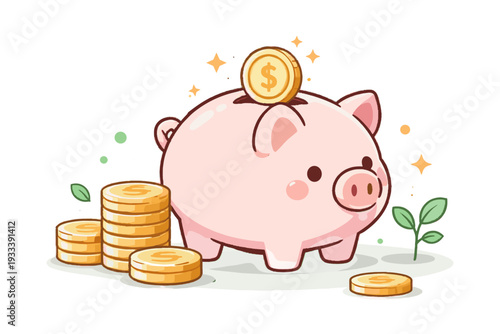 Concept image piggy modern gradients bank simple style no vector icon generation