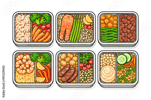 Clean simple prep gradients illustration icon svg image containers generation meal vector