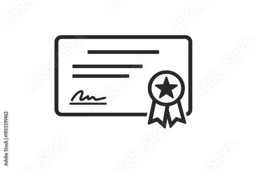 Image clean vector svg isolated white illustration minimal simple diploma generation icon