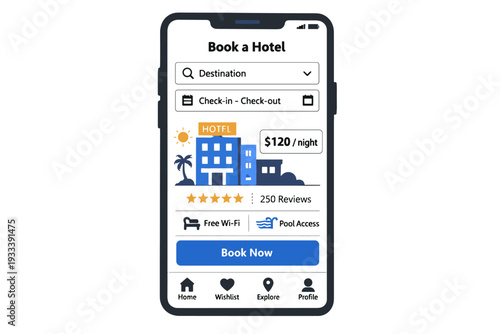 Minimal simple smartphone white generation image flat booking gradients vector icon style