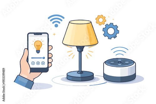 Lamp lighting control icon background simple vector generation isolated smart no image