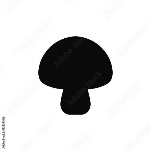 vector black mushroom isolated on black
