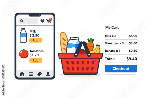 Gradients shopping flat app image no generation vector icon grocery simple clean