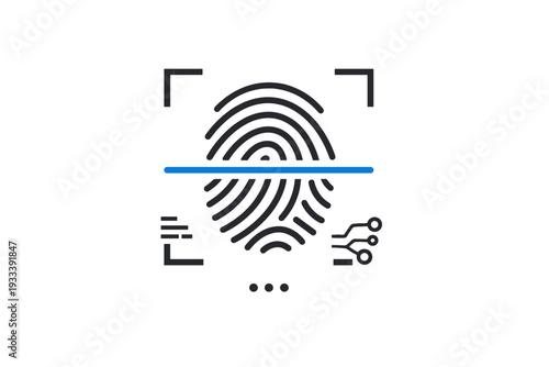 Gradients minimal generation scan image icon simple fingerprint composition style background illustration