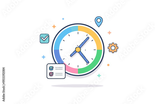 Vector simple icon minimal no time tracking image text gradients style svg
