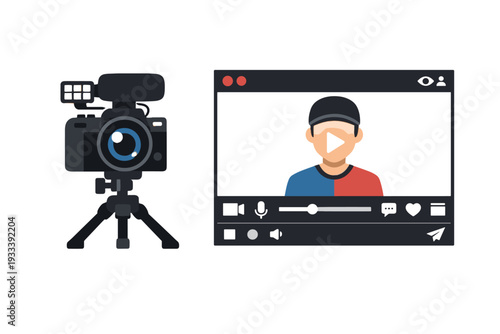 Ui vector live letters setup svg no icon streaming labels clean isolated