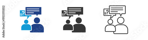 discussion, icon set multiple style collection	