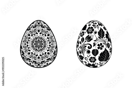 Easter sunday decorated eggs illustration