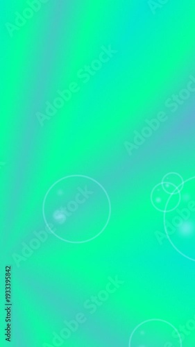 Dynamic Abstract Green Background with Circular Elements and Light Flares.